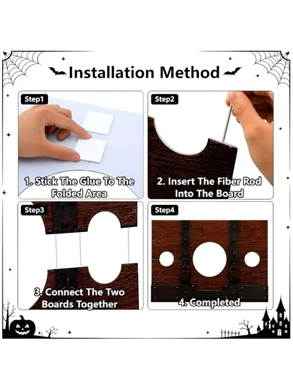 2 Pack Medieval Stockade Photo Prop, Halloween Renaissance Stock Backdrop